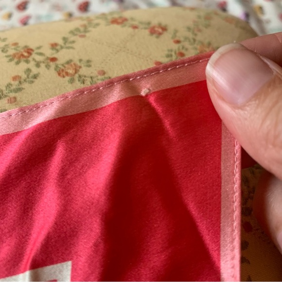 COACH geometric logo print square scarf with pink border - Picture 2 of 4